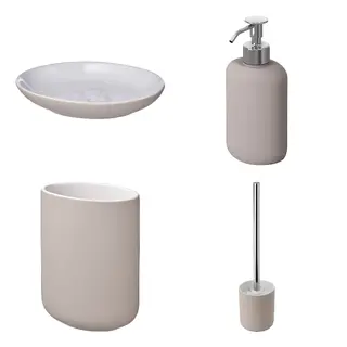 EKOLN set: soap dish + soap dispenser + toothbrush holder + toilet brush