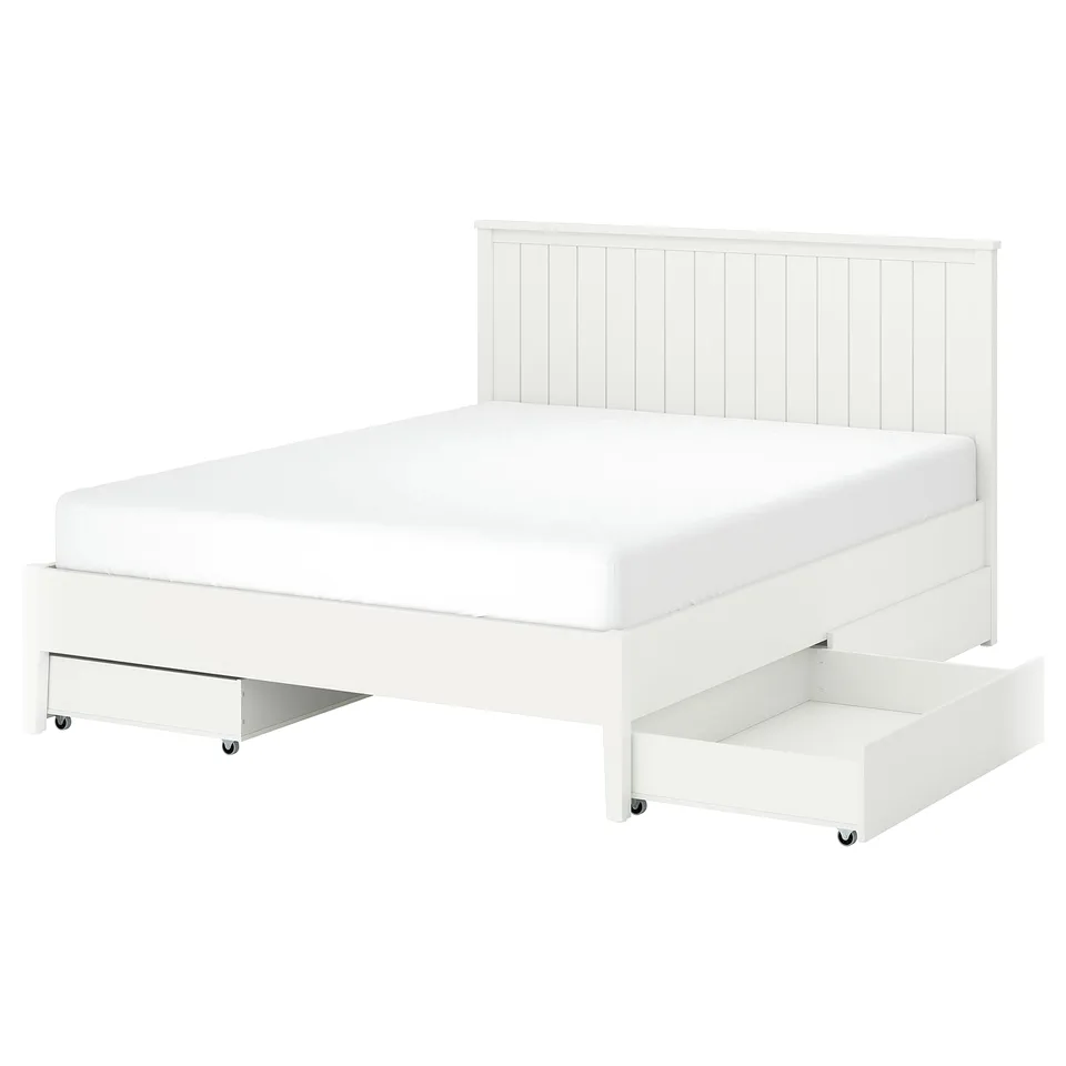 part: GULLABERG bed frame with 4 storage boxes