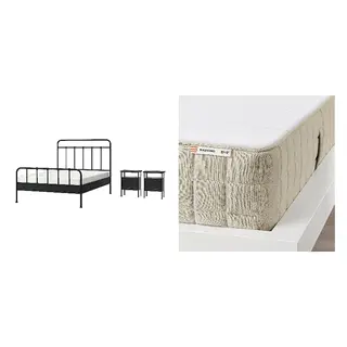 STJÄRNÖ/MAUSUND Bed with 20cm thick mattress, latex, natural materials,5 comfort zones, medium firm