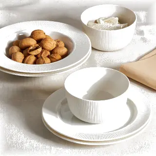 OFANTLIGT bowl/deep plate/side plate,6 pieces set