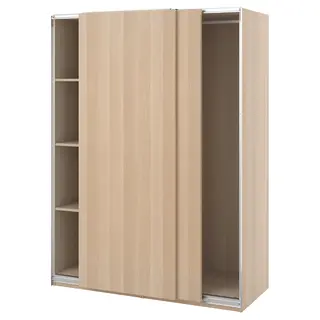 PAX / HASVIK wardrobe, white stained oak effect/white stained oak effect, 150x66x201 cm
