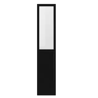 OXBERG panel/glass door, black oak effect, 40x192 cm