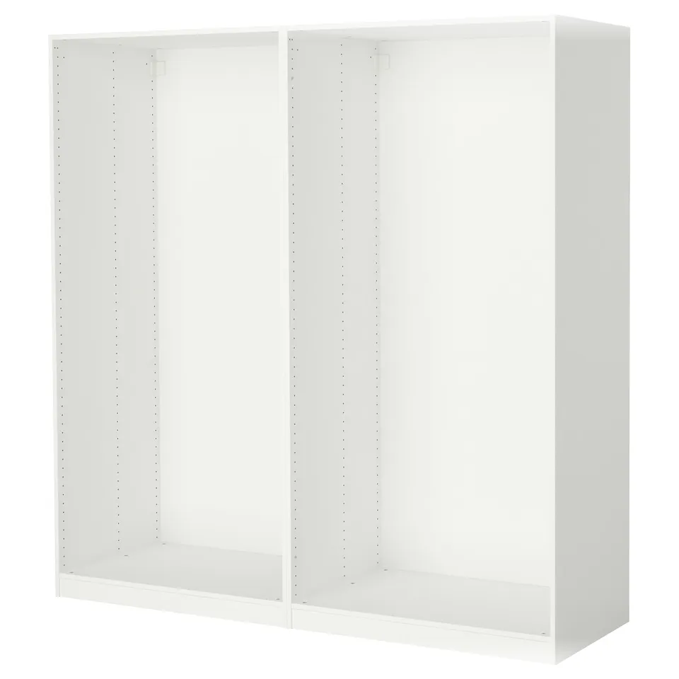 Ikea PAX wardrobe frame, white, rectangular, modern.