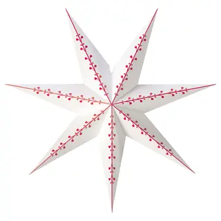 STRÅLA lamp shade, paper star/white red
