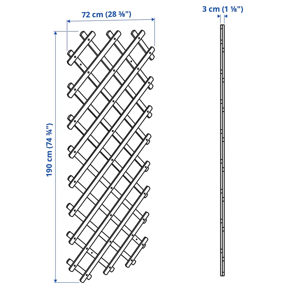 Illustration with measurements for the product: ASKHOLMEN.