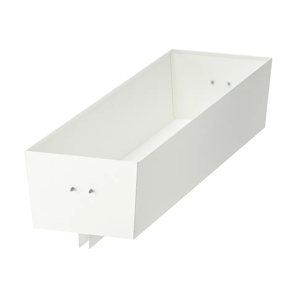 MITTZON white rectangular planter box with legs, minimalist design.