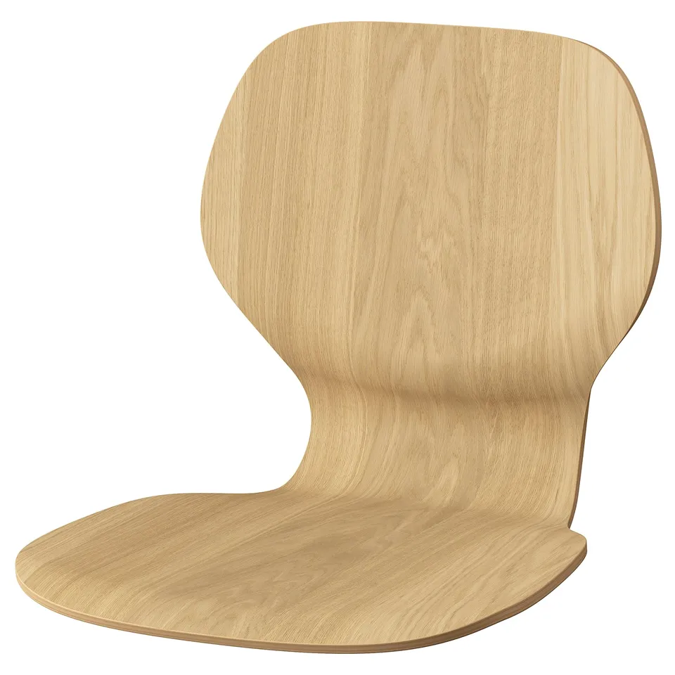 SKÅLSTA oak chair, sleek & minimalist design, wood veneer seat, curved back & front.