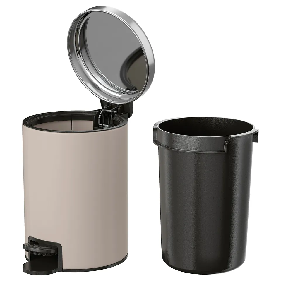 EKOLN Waste bin, beige, 3 l