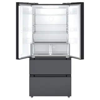 RIBBENÅS French door fridge/freezer, IKEA 700 freestanding/black stainless steel, Width 833 x Depth 653 x Height 1898 mm
