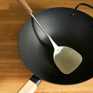 HULDHET/VARDAGEN set: wok with lid + wok spatula