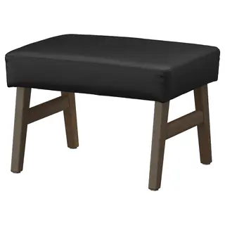EKENÄSET footstool, walnut effect/Grann/Bomstad black, Height 40 x Width 59 x Depth 43 cm