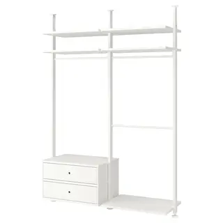 ELVARLI wardrobe combination, white, 175x51x222-350 cm