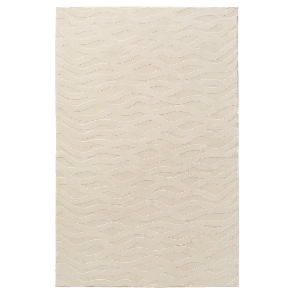 VÄXELFEL Rug, low pile, off-white, 200x300 cm