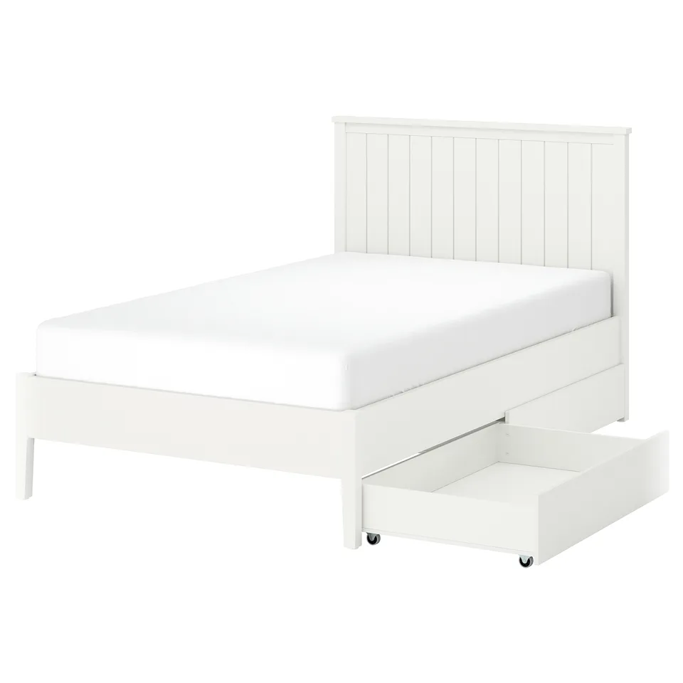 part: GULLABERG bed frame with 2 storage boxes
