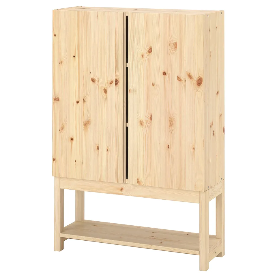 IVAR, light wooden cabinet with minimalist design, standing on underframe, simple and sturdy.