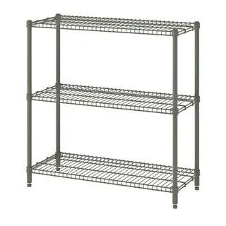 OMAR shelving unit, grey-green, Width 92 x Depth 36 x Height 94 cm