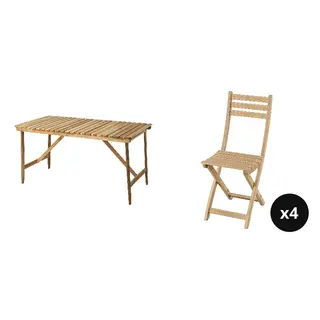 ASKHOLMEN set: table, outdoor + chair, outdoor x4