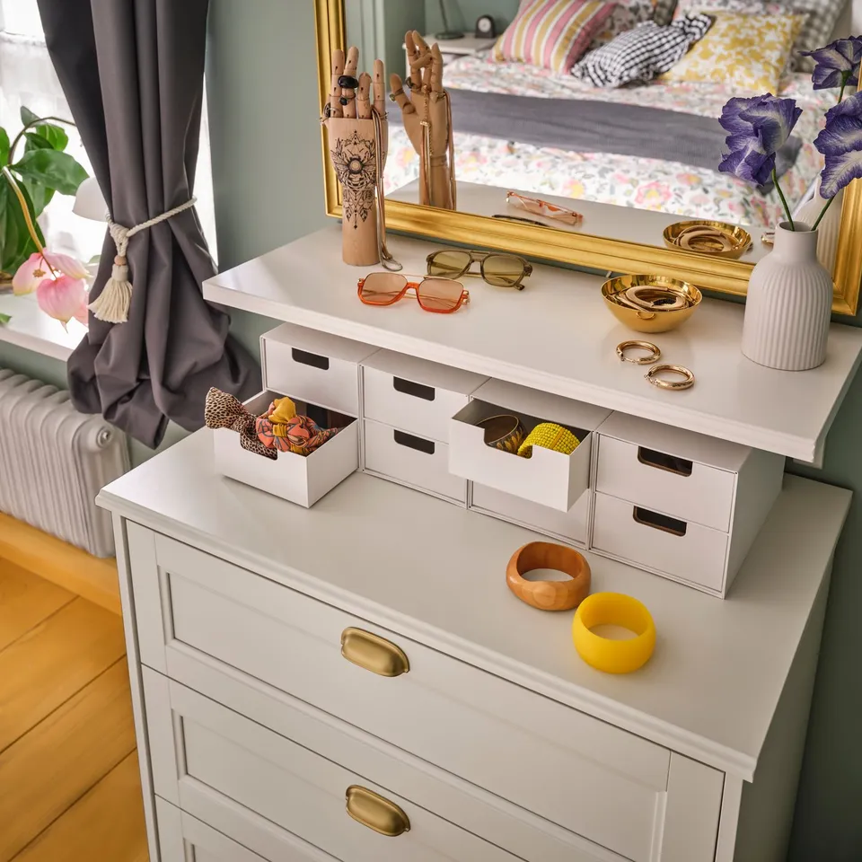 FÅGELFJÄLLET Chest of 3 drawers, off-white, 82x51x78 cm