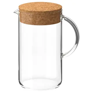 IKEA 365 + jug with lid, clear glass/cork, 1.5 l