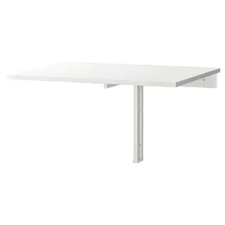NORBERG wall-mounted drop-leaf table, white, 74x60 cm