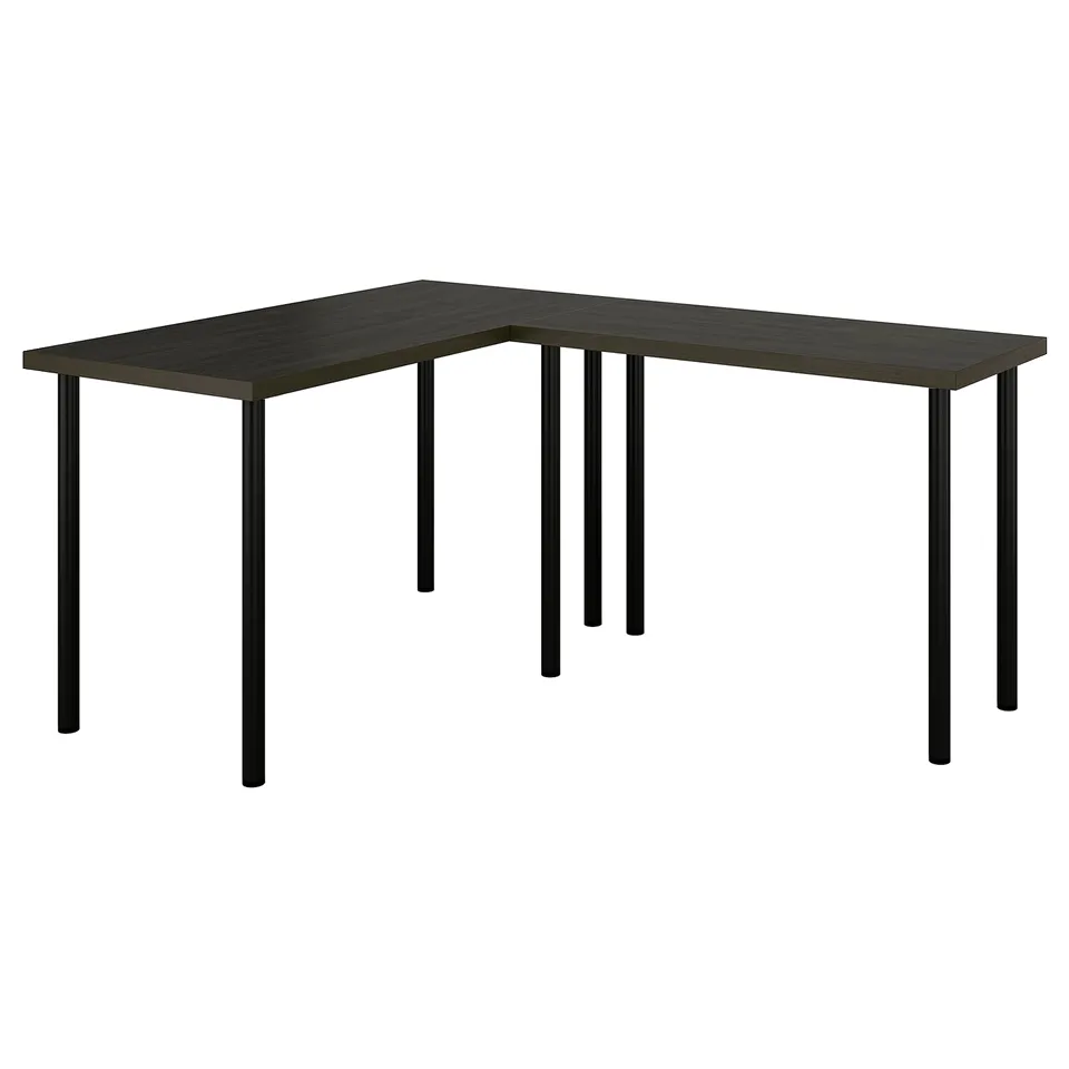 A black LAGKAPTEN desk with a modern design featuring a rectangular top and four steel legs.