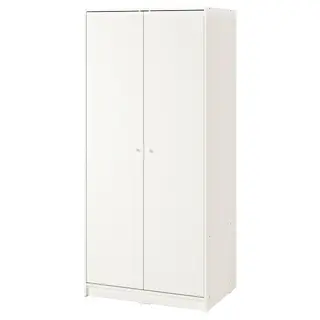 KLEPPSTAD wardrobe with 2 doors, white, 79x55x176 cm