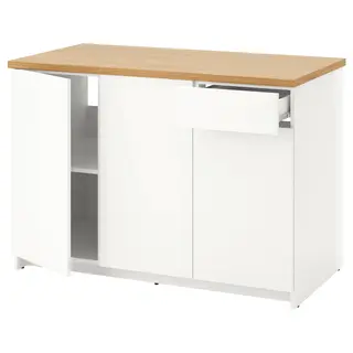 KNOXHULT base cabinet with doors and drawer, white, 120 cm