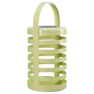 SOLVINDEN LED decorative table lamp, solar-powered stripe/outdoor light green, Height 31 cm