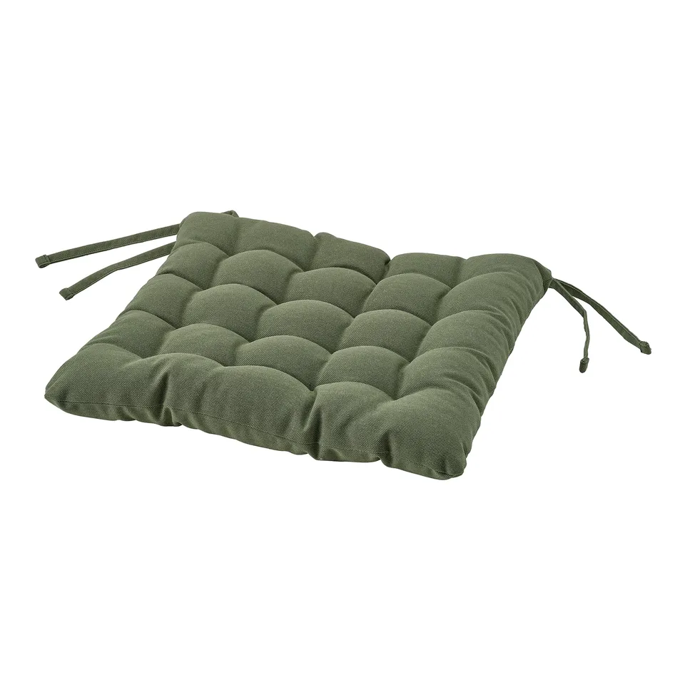 VIPPÄRT Chair pad, green, 38x38x6.5 cm