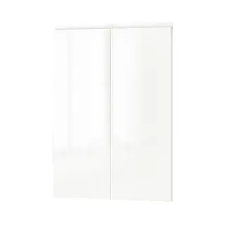 VOXTORP 2-p door f corner base cabinet set, left-hand/high-gloss white, Width 25.3 x Height 69.7 cm
