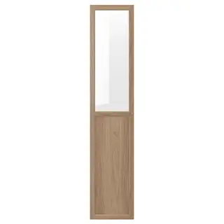 OXBERG panel/glass door, oak effect, Width 39.5 x Height 192.4 cm
