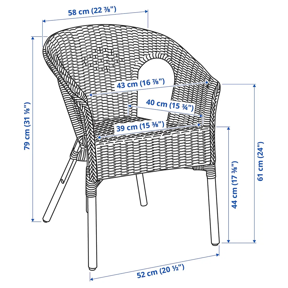 AGEN Chair, rattan/bamboo