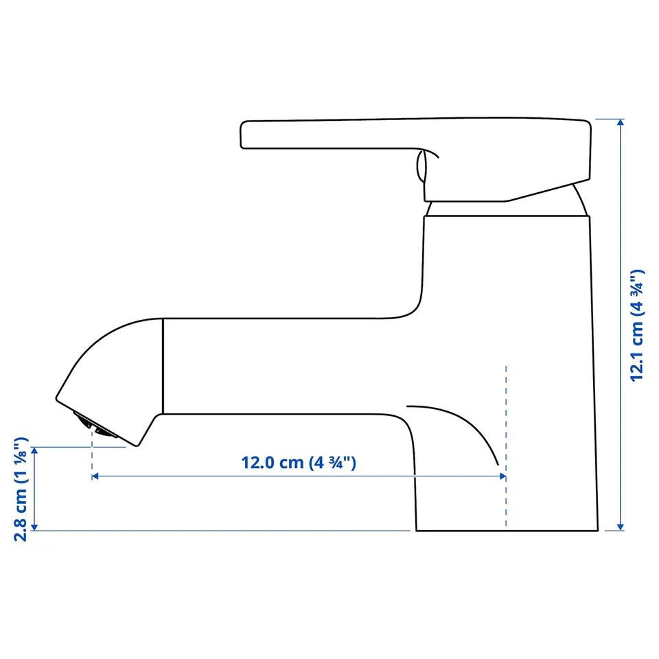 Illustration with measurements for the product: SALJEN.