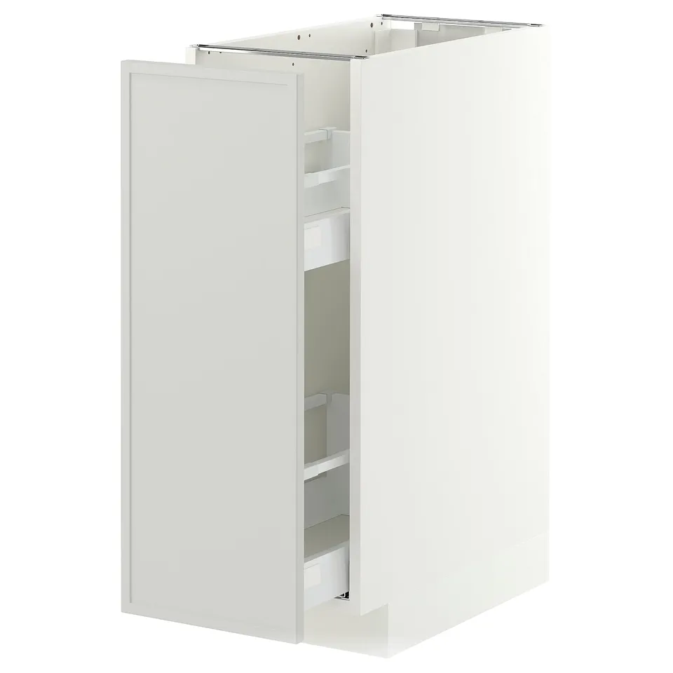 METOD / MAXIMERA Base cabinet/pull-out int fittings, white/Aspudden light grey, 30x60x80 cm