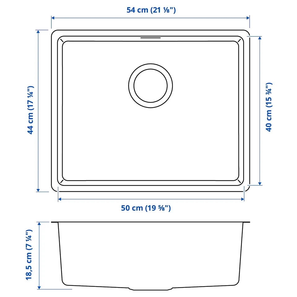 part: VRESJÖN inset sink, 1 bowl