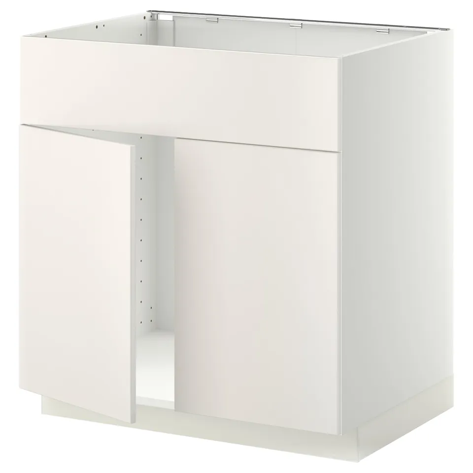 White ikea METOD kitchen cabinet, rectangular, modern design.