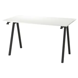 TROTTEN desk, white/anthracite, Depth 80 x Height 75 x Width 140 cm