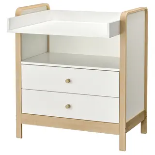 ÄLSKVÄRD changing table/chest of drawers, birch/white, 94x77x106 cm