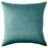 SANELA cushion cover, dark grey-turquoise, 50x50 cm