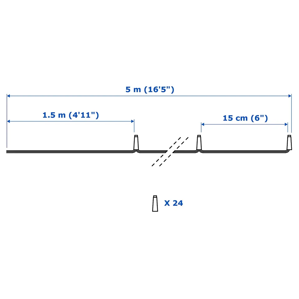 Illustration with measurements for the product: LEDFYR.