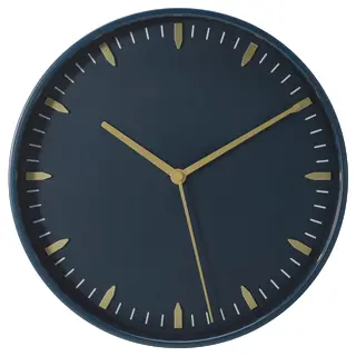 SKÄRIG wall clock, blue, Depth 4.5 cm