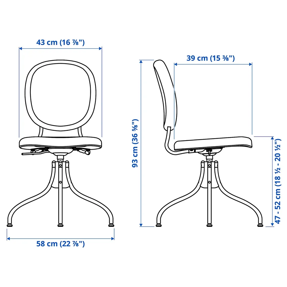 Illustration with measurements for the product: BJÖRKBERGET.