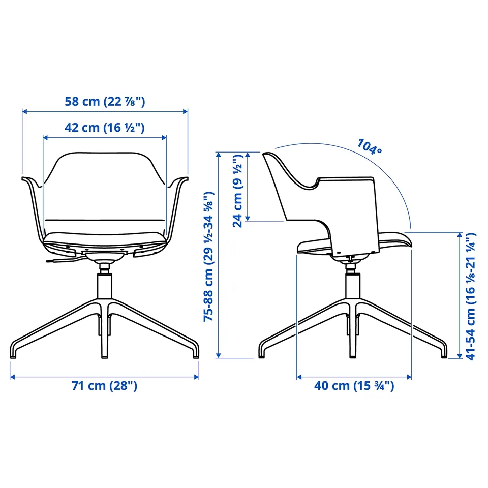 Illustration with measurements for the product: FJÄLLBERGET.