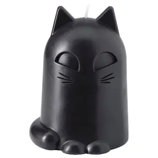 KUSTFYR unscented pillar candle, cat black, Height 12 cm