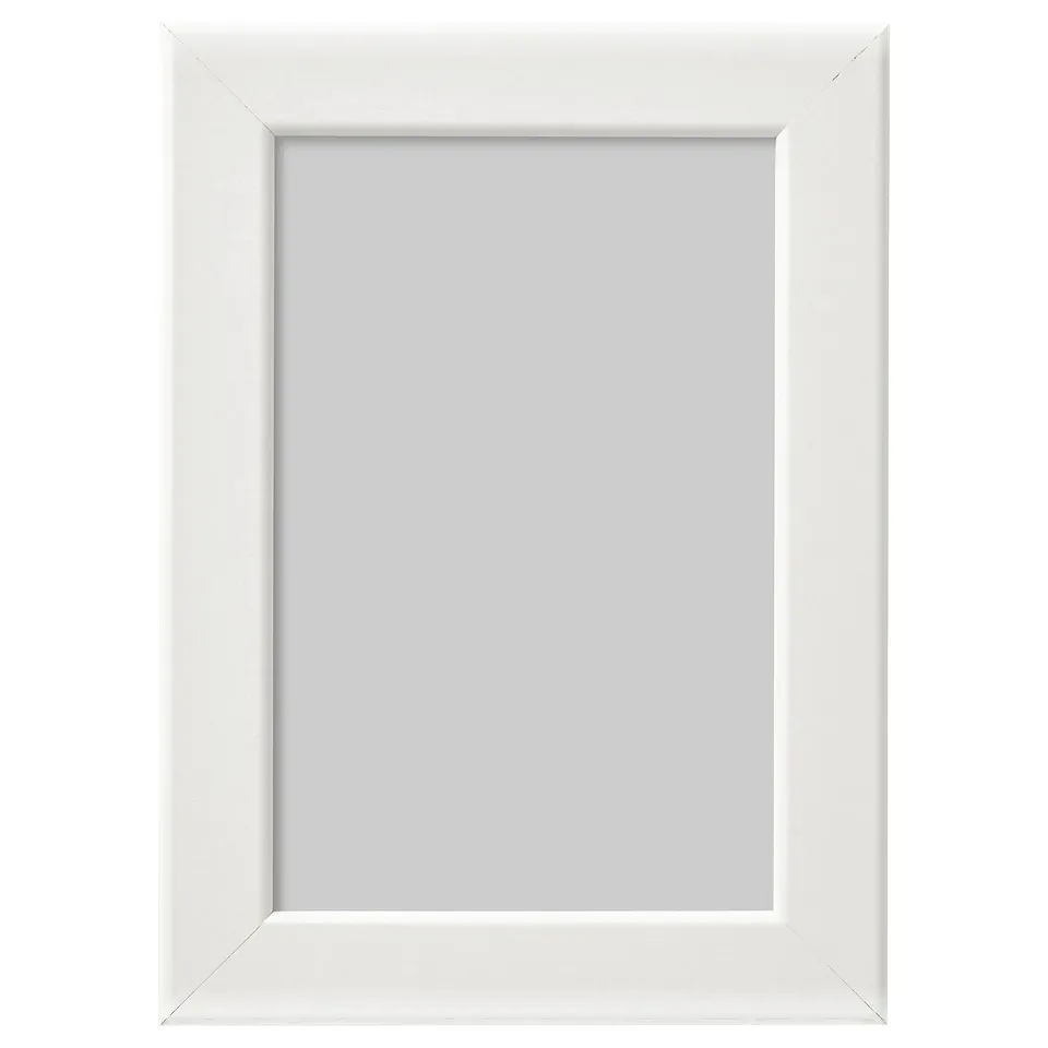 A white FISKBO frame, rectangular and sleek, stands alone. Its simple design any picture perfectly.