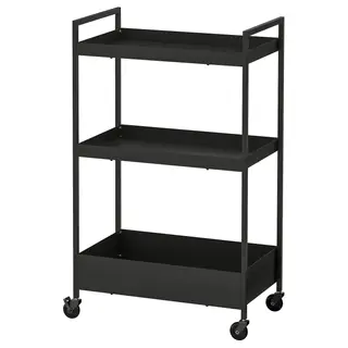 NISSAFORS trolley, lockable wheels black, Height 83 x Length 50.5 x Width 30 cm