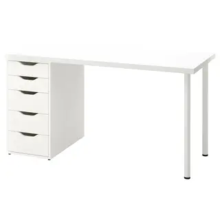 LAGKAPTEN / ALEX desk, white, 140x60 cm