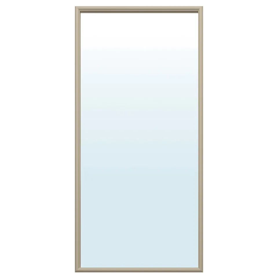 Nypobuske mirror: rectangle, gold-brown frame, reflective surface.