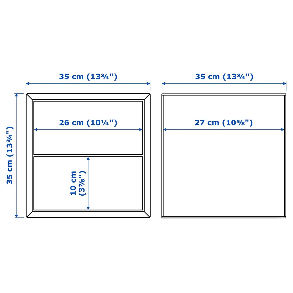Illustration with measurements for the product: EKET.