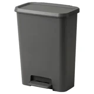 KNÖCKLA pedal bin, dark grey, 50 l